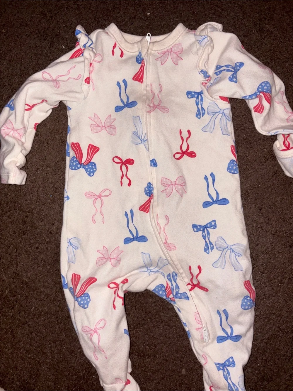 Fourth of July baby girl one piece